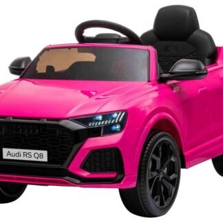 COCHE RSQ8 12V INFANTIL, ROSA-PINK, RC, RUEDAS GOMA, ASIENTO POLIPIEL - INDA217-RSQ8PINK
